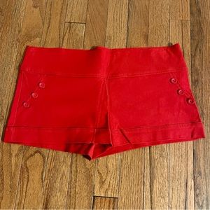 Red pull on faux pocket shorts